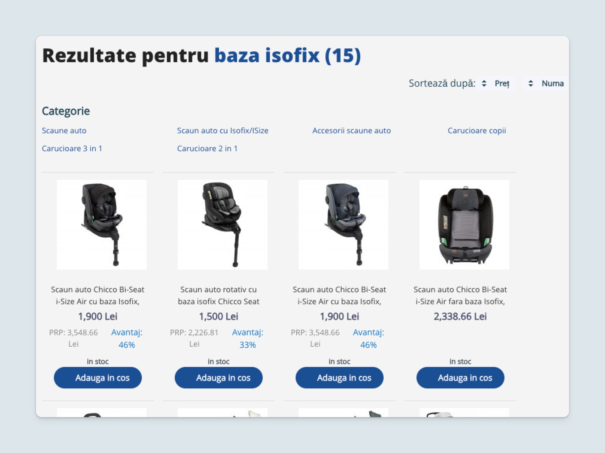 Two prices in results let customers know how much they save on purchase.